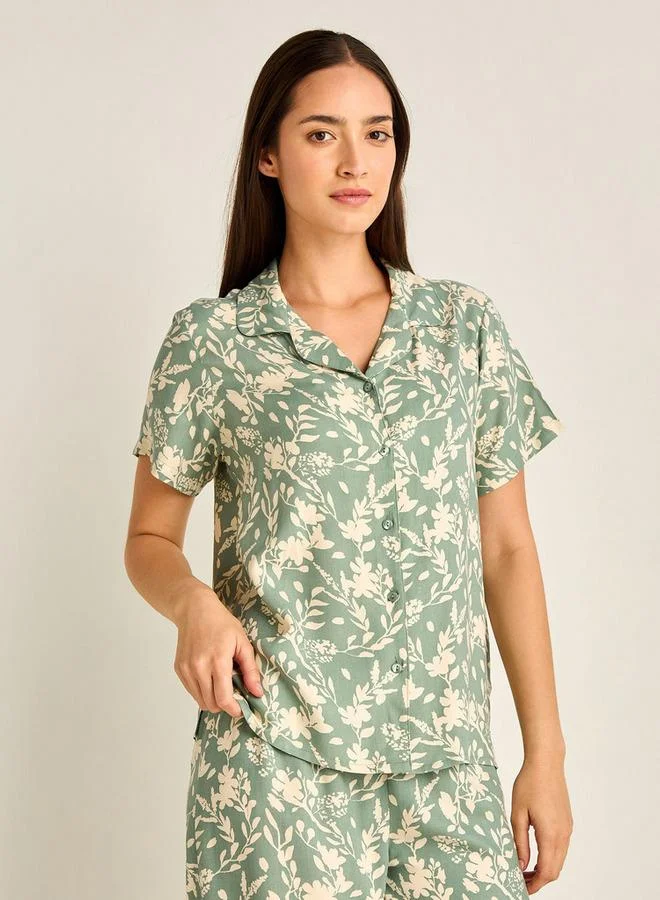 Splash FAV Pyjama Set Button-Down Shirt & Trousers Viscose